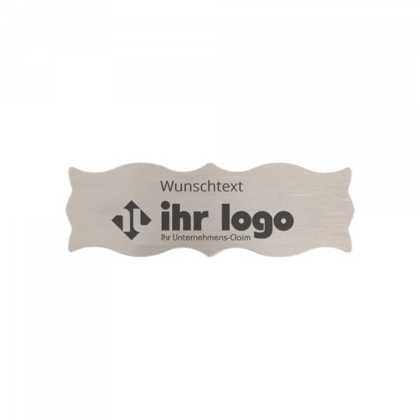 Schild mit individueller Gravur aus Edelstahl – 125 × 40 mm