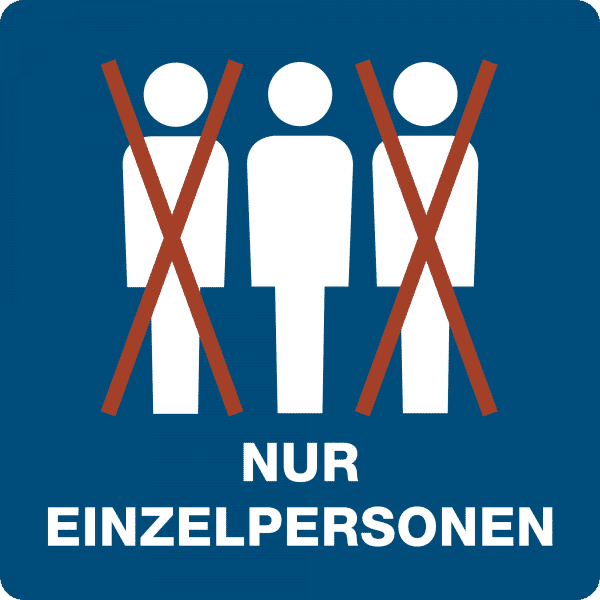 3 Stück Hinweis-Aufkleber - Nur Einzelpersonen (150x150 mm)