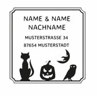 Monogrammstempel quadratisch - Freunde für Halloween