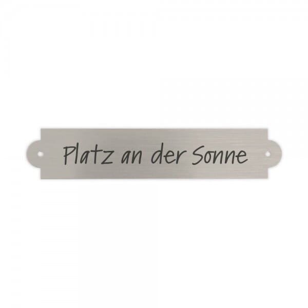Bankschild Messing silber gebürstet (Gravurmaß 75x15 mm - 2 Zeilen)