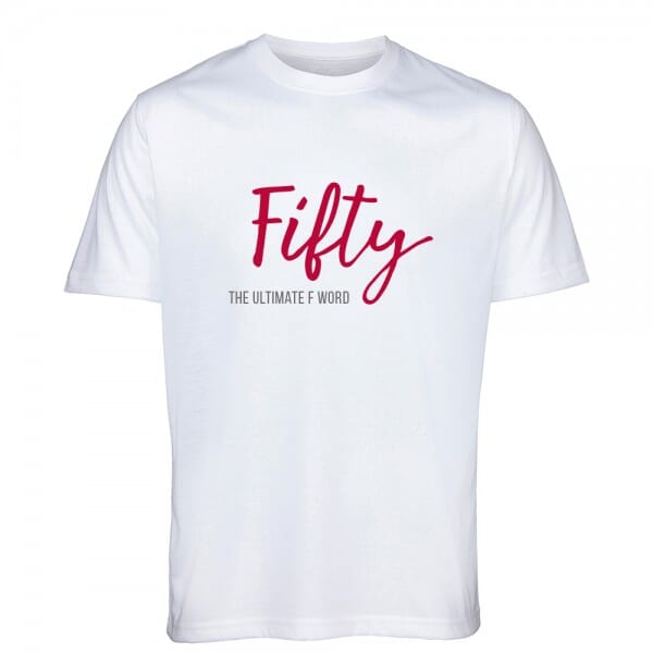 T-Shirt zum 50.Geburtstag &quot;Fifty - The ultimate F word&quot;