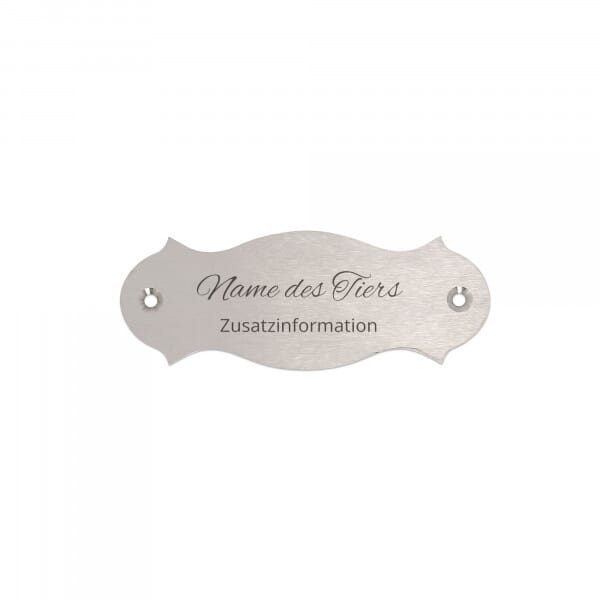 Tierschild aus Edelstahl mit Gravur – 120 × 45 mm
