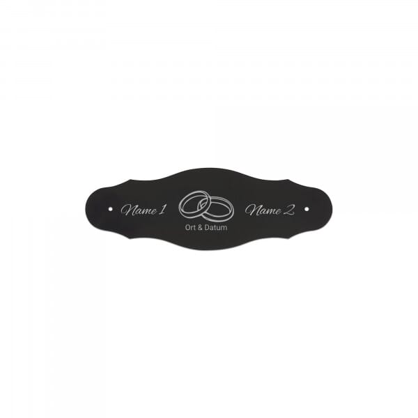 Hochzeitsschild aus Aluminium – 125 × 42 mm