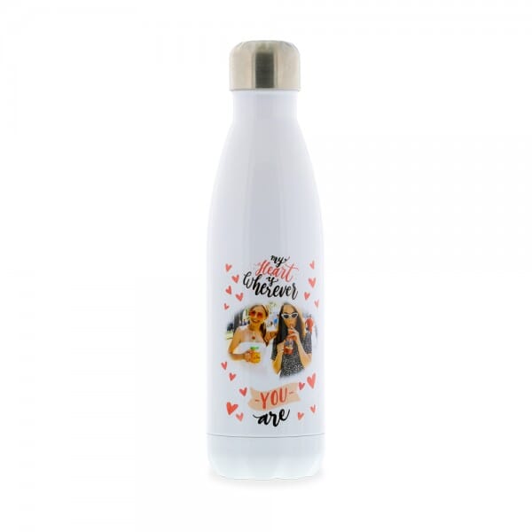 Isolierte Trinkflasche aus Edelstahl mit individuellem Farbdruck (Gravurmaß 90x60 mm)