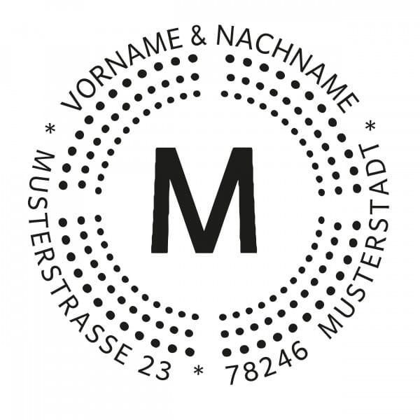 Monogrammstempel - Siegel mit Punkten - Trodat 4642
