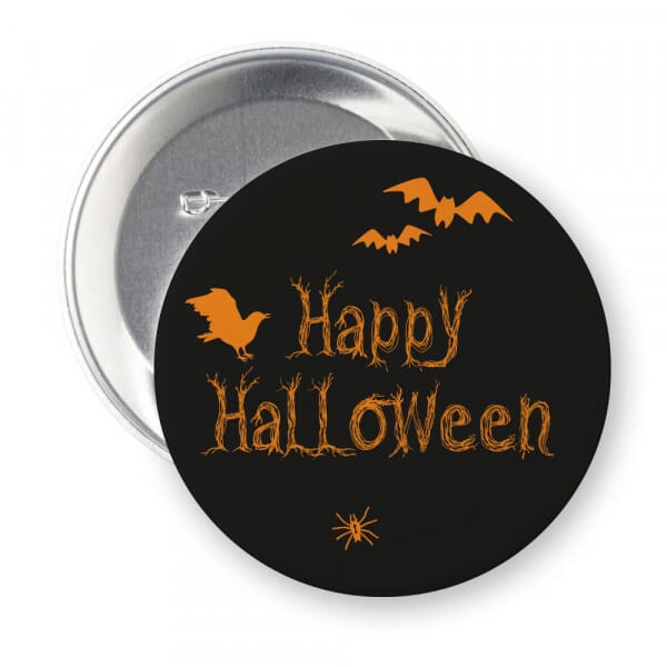 Buttons für Halloween &quot;Happy Halloween&quot; (ø 37 mm rund - 10 Stück)