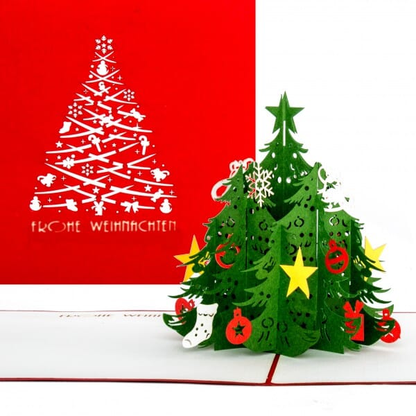 Colognecards Pop-Up Karte Weihnachtsbaum rot