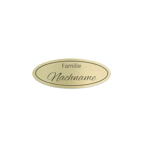 Türschild aus Messing oval mit Gravur – Gold 115 × 45 mm