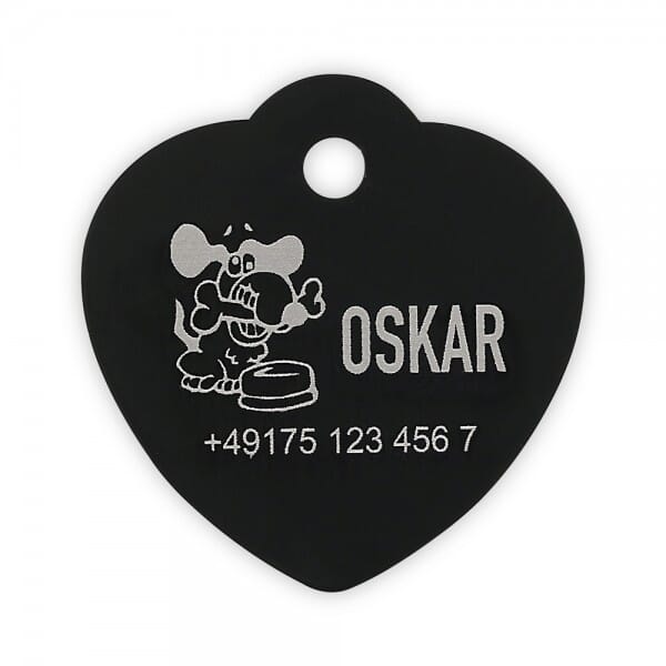 Katzenmarke "Herz" (Gravurmaß 20x10 mm)