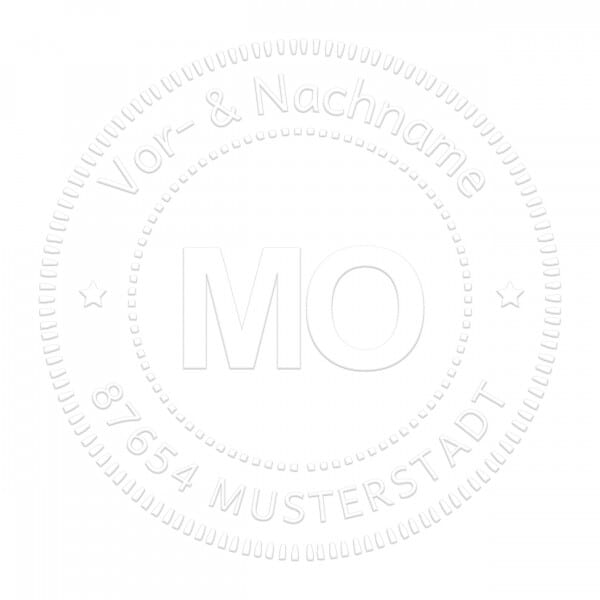 Monogramm-Prägezange 51 mm rund - Gepunktete Kreise