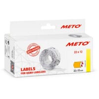 Meto Etiketten 22x12 mm (flour orange / permanent - 6000 Stück)