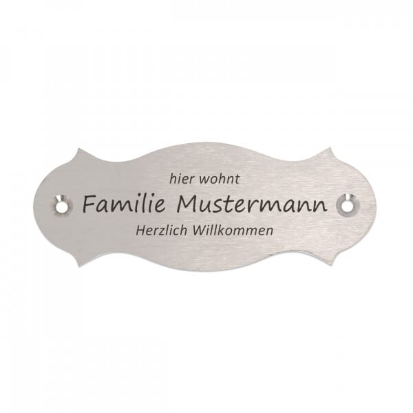 Türschild aus Edelstahl mit Gravur – 120 × 45 mm