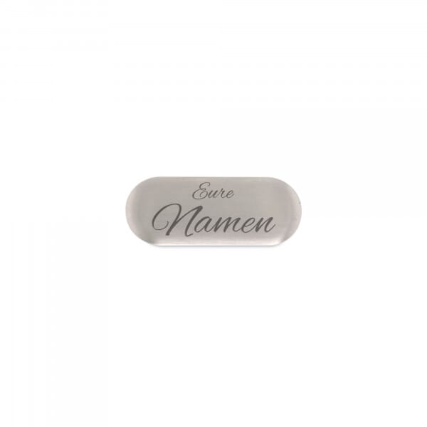 Selbstklebendes Hochzeitsschild – Silber 35 × 14 mm