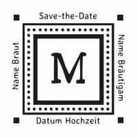 Monogrammstempel quadratisch - Save the date 