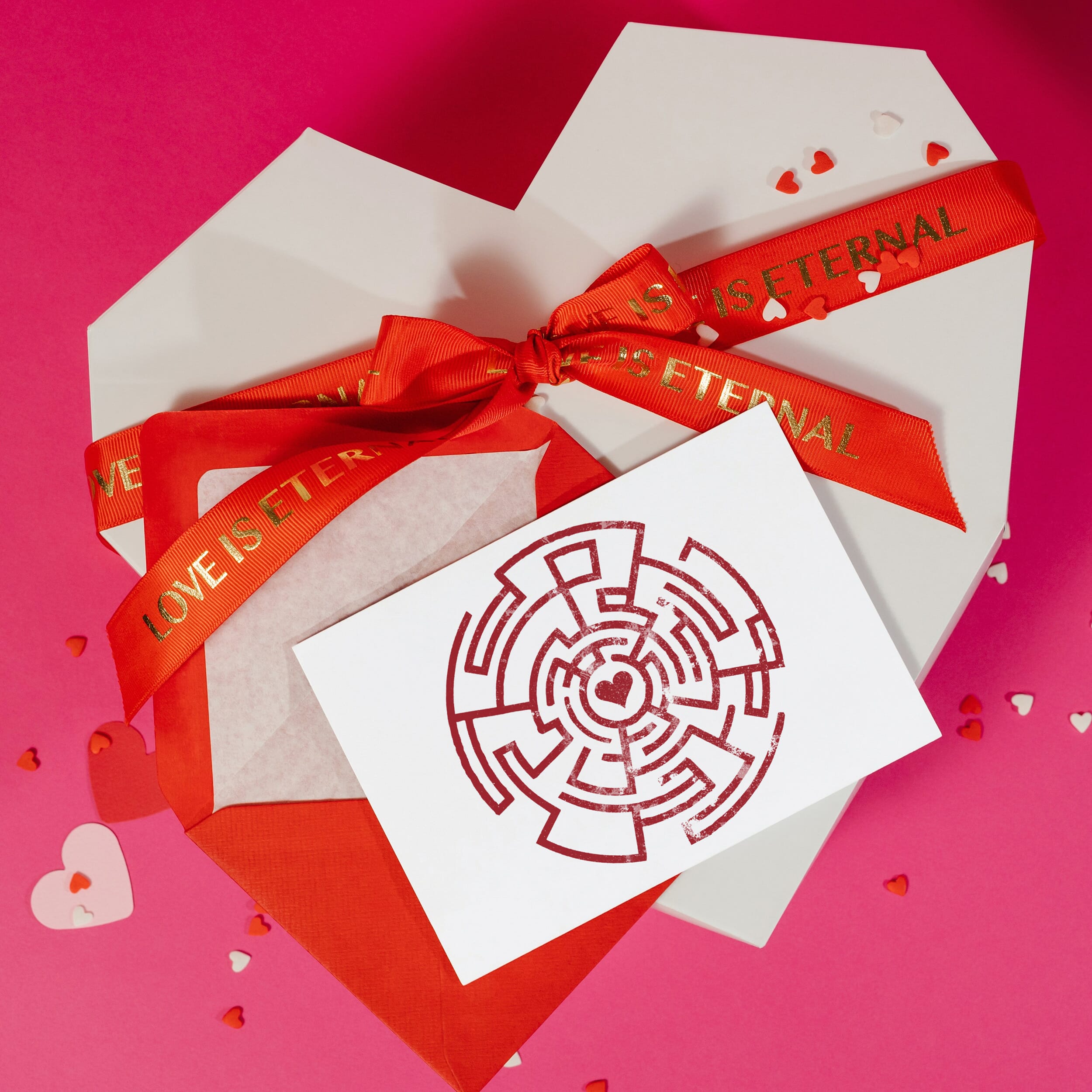 Liebe Holzstempel Labyrinth (50x50 mm)
