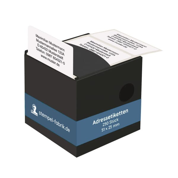 Adressaufkleber 51x25 mm – 250 Stück auf Rolle, selbstklebende Etiketten