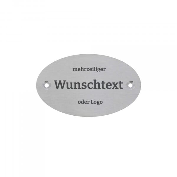 Schild mit individueller Gravur aus Edelstahl – 100 × 60 mm