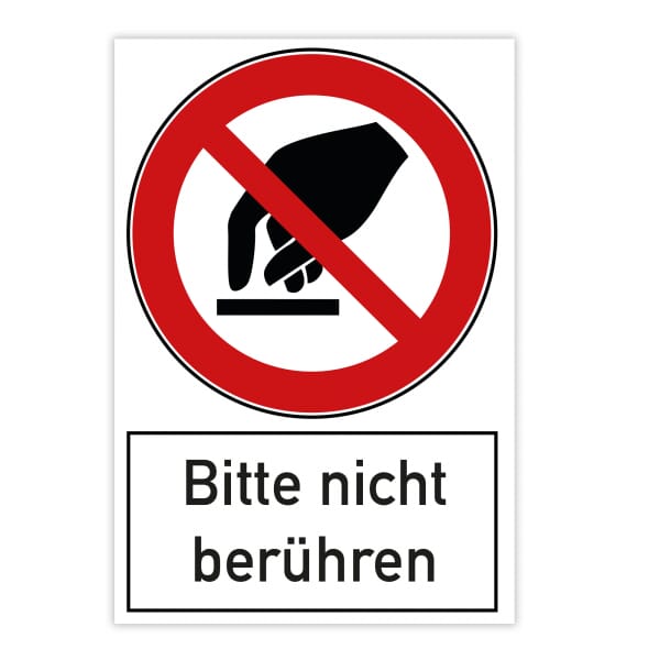Verbotsschild - Bitte nicht berühren (200x300x4 mm)