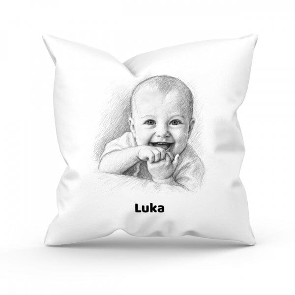 Kissenbezug mit Bleistiftzeichnung &amp; Individualisierung