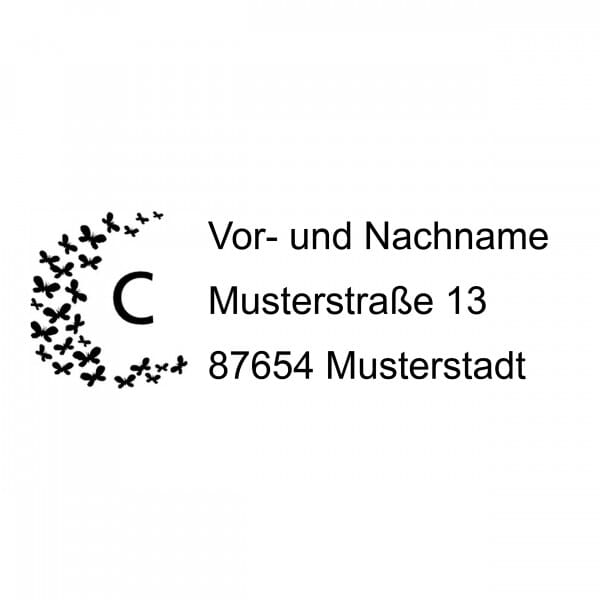 Monogrammstempel - Schwarm von Schmetterlingen - Trodat 4915