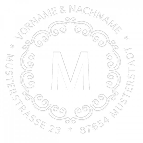 Monogramm-Prägezange 51 mm rund - Dekorative Bögen mit Initialen