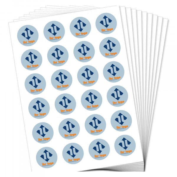 Individuelle Sticker rund 40 mm – CMYK-Digitaldruck