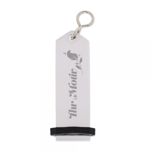 Hotel Schlüsselanhänger Silber mit Gravur (65 x 20 mm)