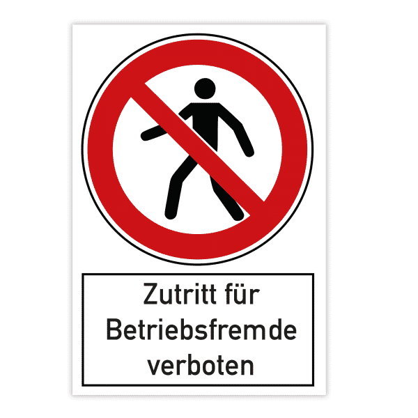 Verbotsschild - Zutritt für Betriebsfremde verboten (200x300 mm)