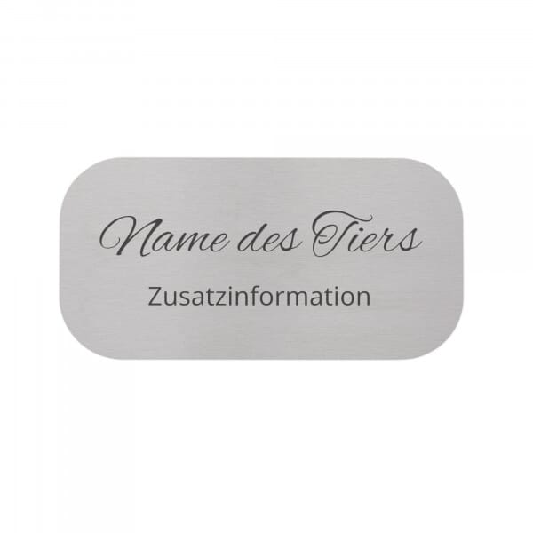 Tierschild aus Edelstahl mit runden Ecken – 160 × 80 mm