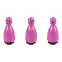 HEYDA Holzstempel Figuren-Set &quot;Gesichter&quot; – Pink (3 Stück - Ø 12 mm)