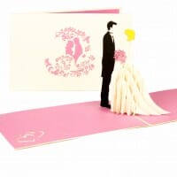 Colognecards Pop-Up Karte Brautpaar pink