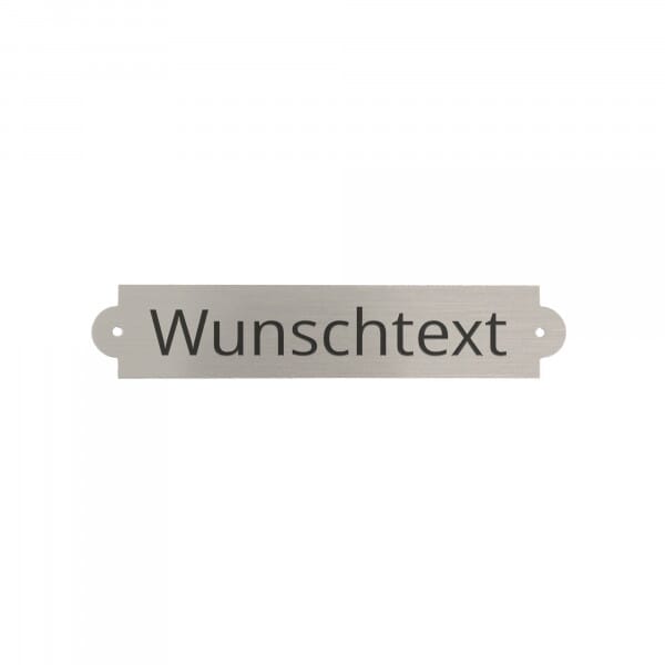 Gemäldeschild aus Messing – Silber gebürstet 90 × 18 mm