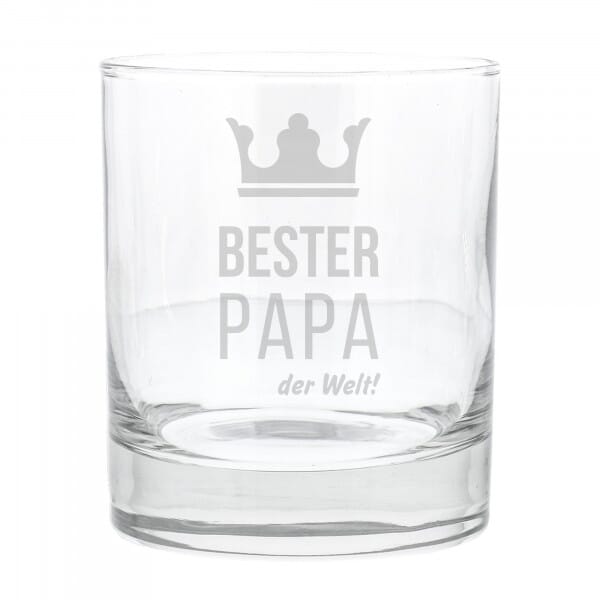 Whiskey Glas &quot;Krone - Bester Papa der Welt!&quot;