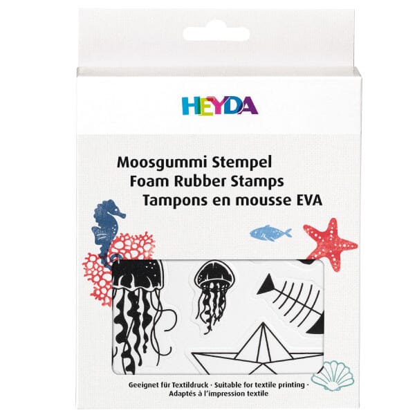 HEYDA Moosgummi Stempel-Set &quot;Maritim&quot; (21 Stück)