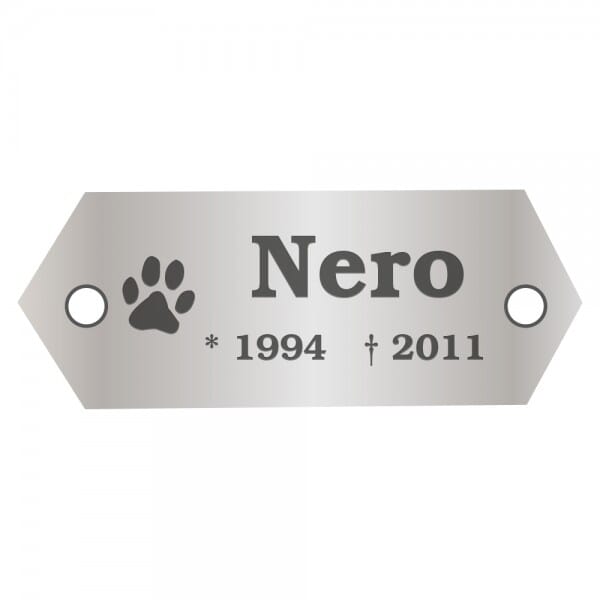 Tierschild aus Aluminium (Gravurmaß 45x18 mm - 2 Zeilen)