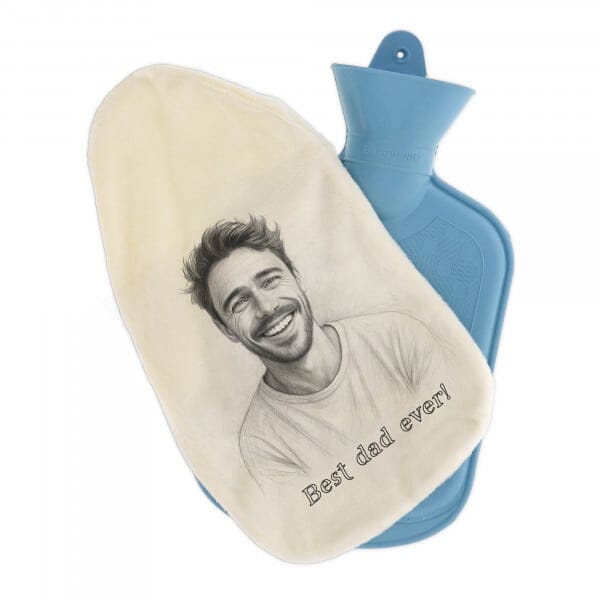 Wärmflasche mit Bleistiftzeichnung &amp; Individualisierung