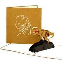 Colognecards Pop-Up Karte - braun - Dinosaurier