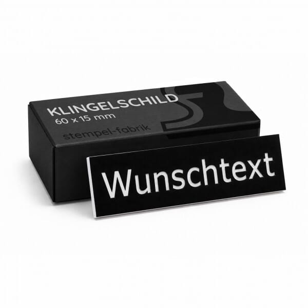 Kunststoff-Klingelschild 60 × 15 mm individuell graviert