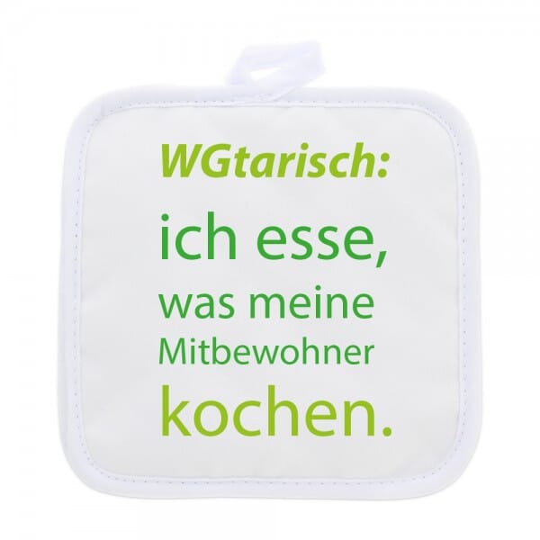 Topflappen (2 Stück) für Studenten "WGtarisch"
