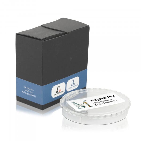 Adressaufkleber in Spenderbox "Aquarell" mit Buchstabe oder Motiv &amp; Individualisierung