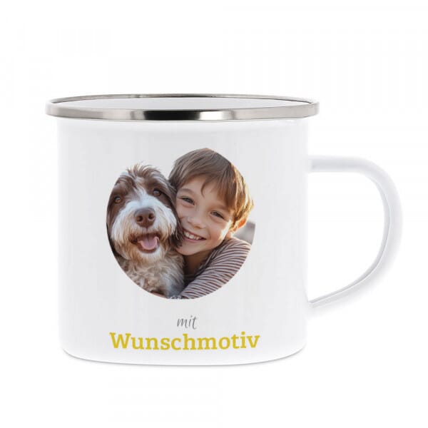 Emaille-Tasse mit Kindermotiv &amp; individuellem Druck