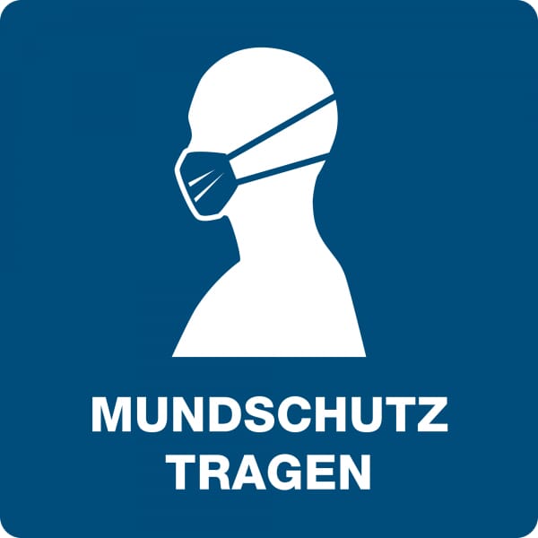 3 Stück Hinweis-Hinterglasaufkleber- Mundschutz tragen (150x150 mm)