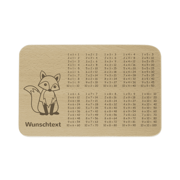 Frühstücksbrettchen 1x1 mit Kindermotiv &amp; individueller Gravur