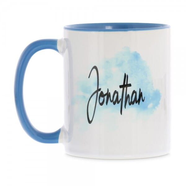 Keramiktasse hellblau individuell bedruckt (70x70 mm)