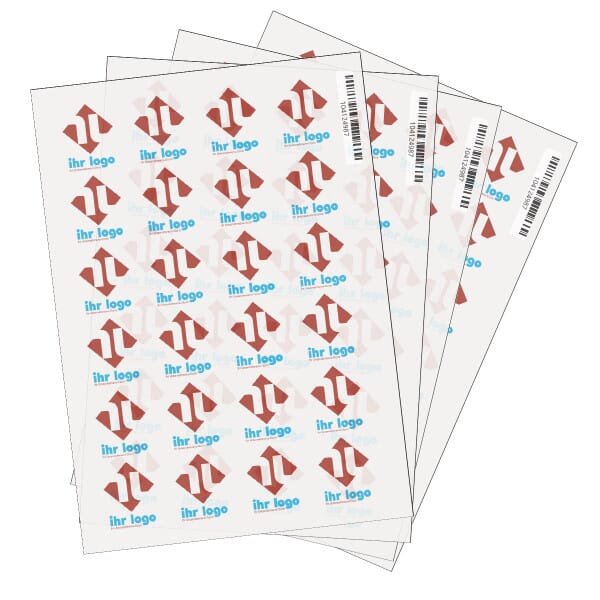 Logo-Bügeletiketten 30 × 30 mm individuell gestalten