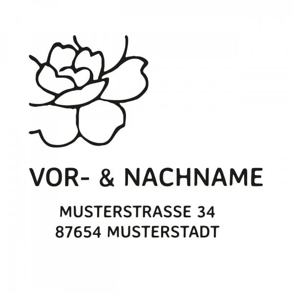 Monogrammstempel - Adresse &amp; Blumen-Deko - Trodat 4924