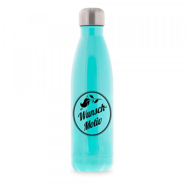 Thermosflasche / Isolierflasche aus Edelstahl mit individuellem Schwarzdruck