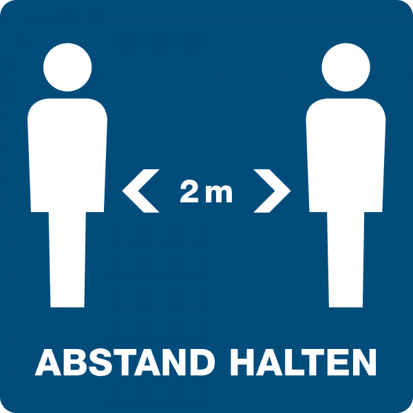 3 Stück Hinweis-Aufkleber - Abstand halten (150x150 mm)