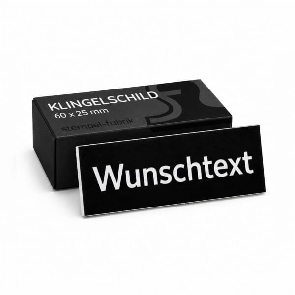 Kunststoff-Klingelschild 60 × 25 mm individuell graviert