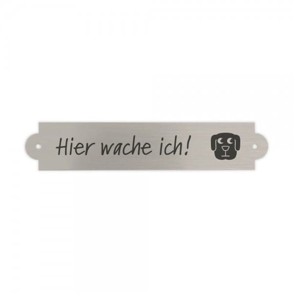 Tierschild aus Messing silber gebürstet (Gravurmaß 75x15 mm - 2 Zeilen)